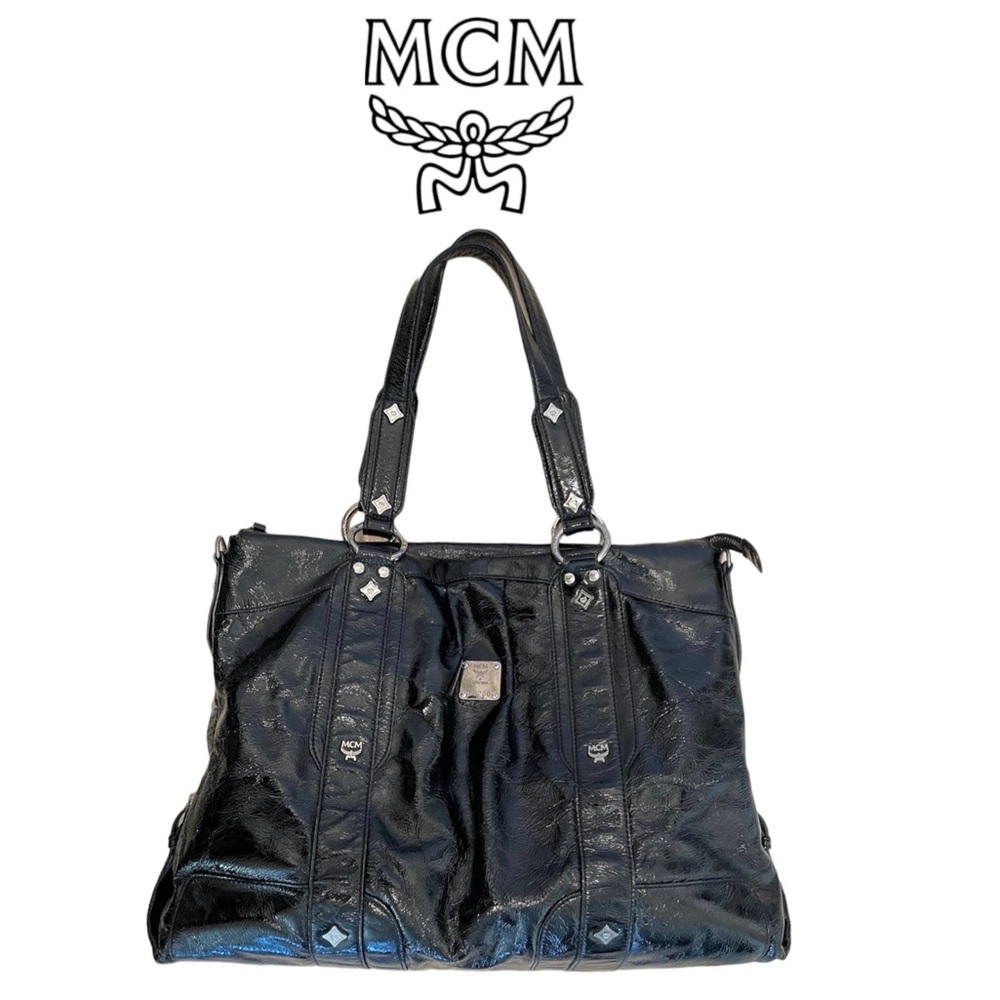 💯 MCM Large Patent Leather Bag